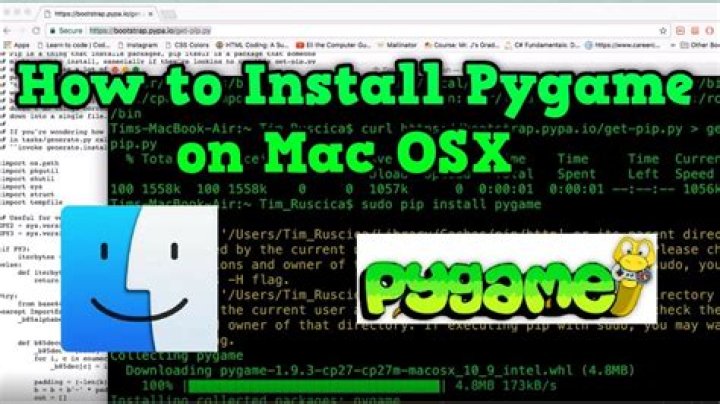 How to install pygame on mac