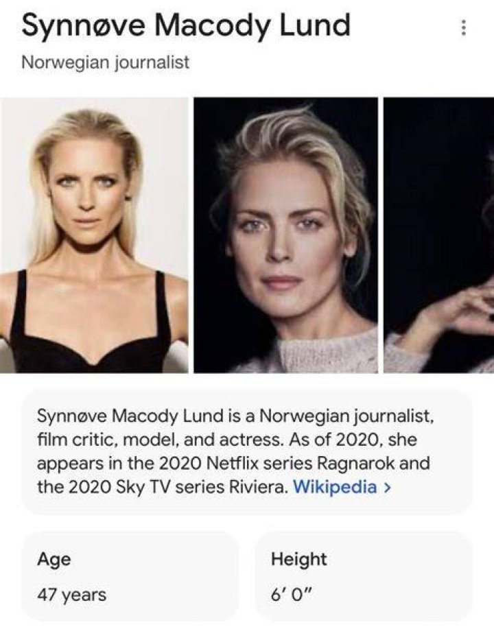 Synnove Macody Lund Height, Wiki, Biography, Net Worth, Age, Who, Facts